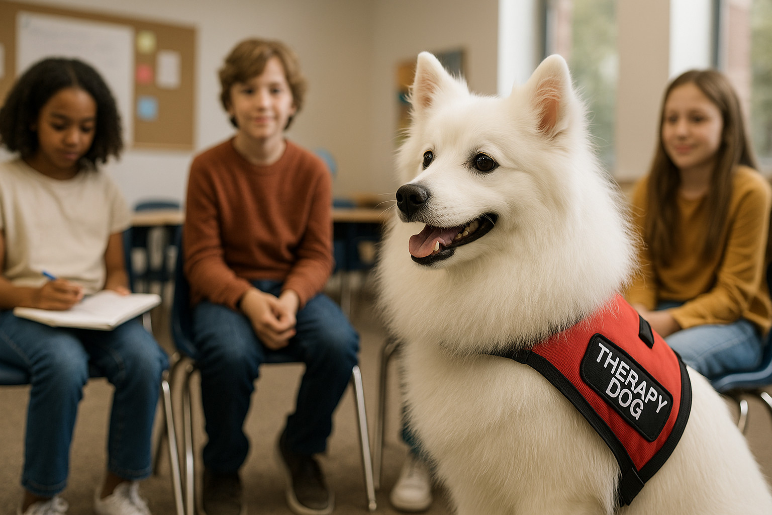 American Eskimo Dog as a Therapy Dog