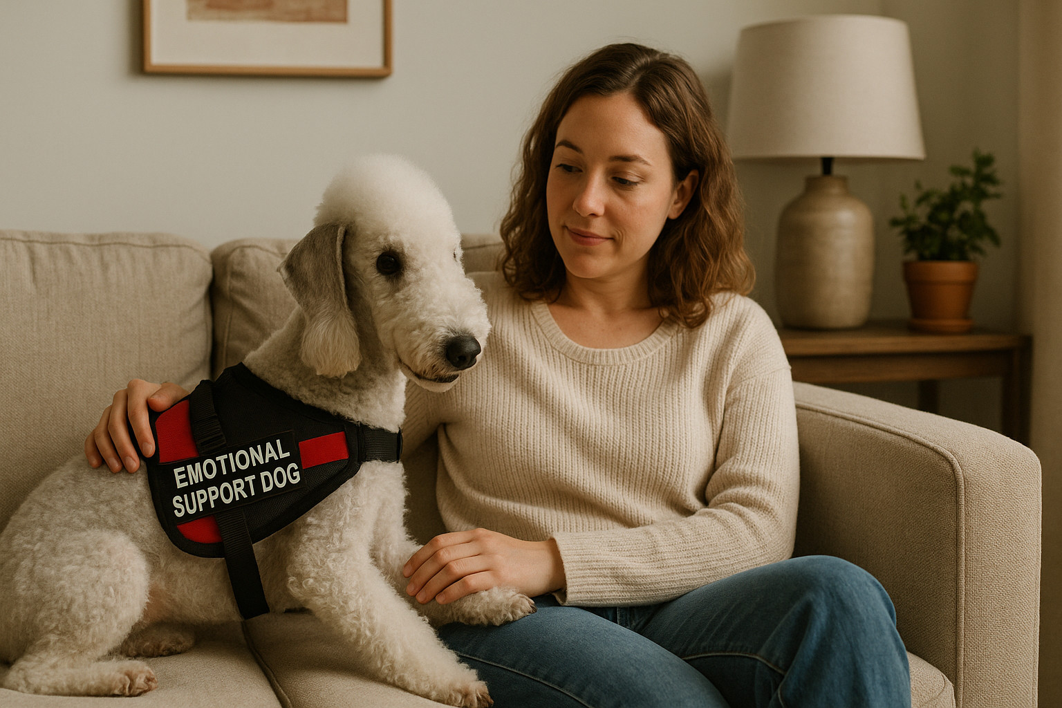 Bedlington Terrier as an Emotional Support Dog