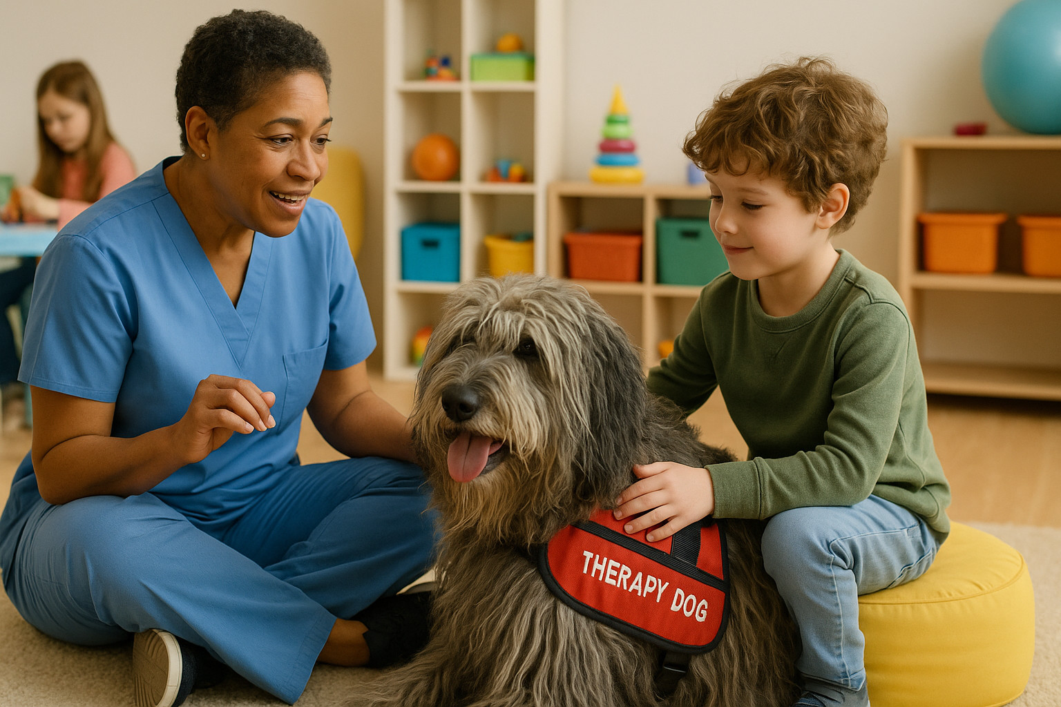 Bergamasco Sheepdog as a Therapy Dog