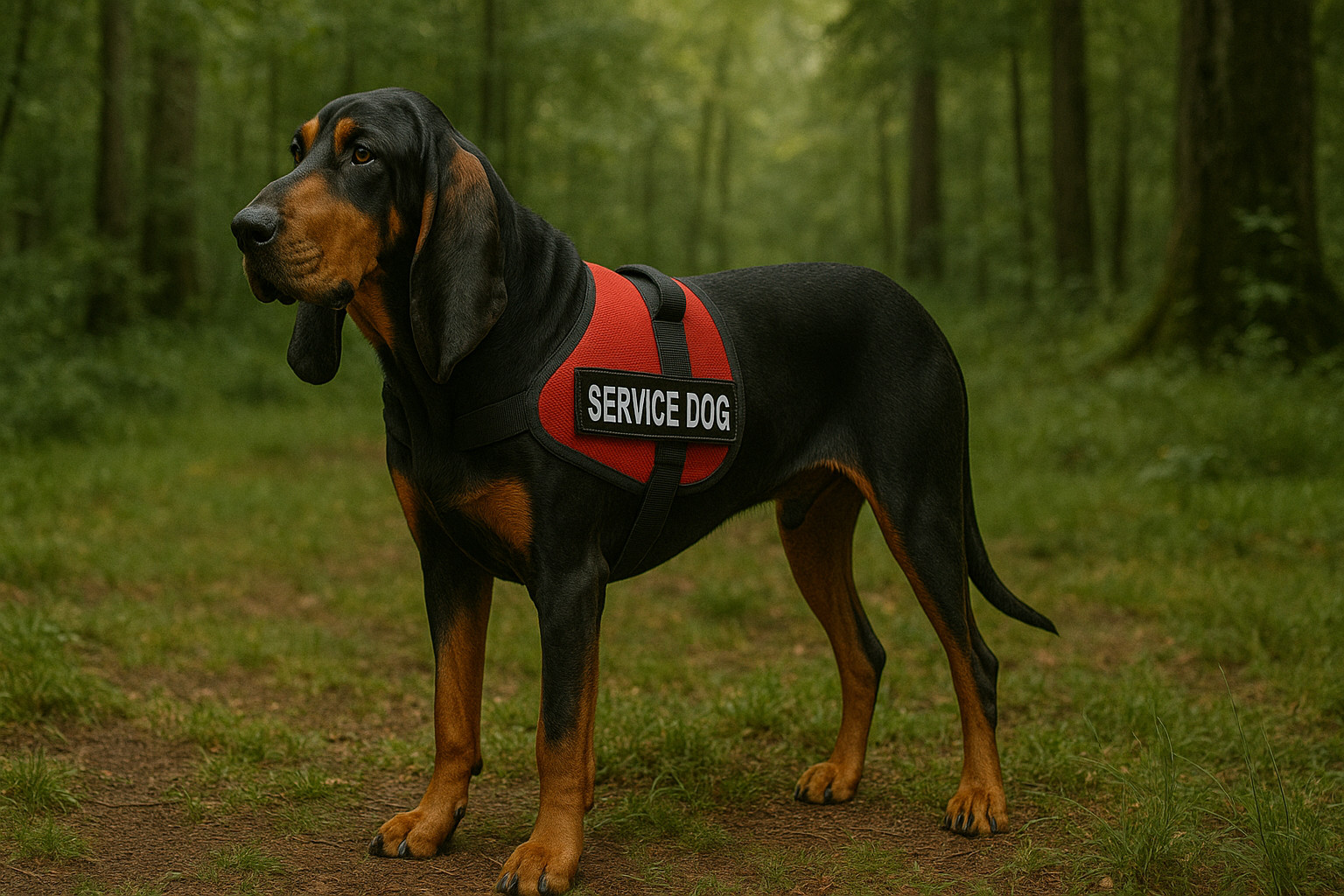 Black and Tan Coonhound as a Service Dog