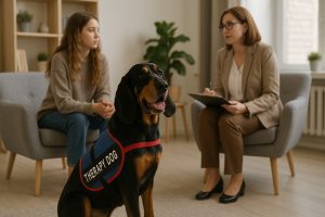 Black and Tan Coonhound as a Therapy Dog