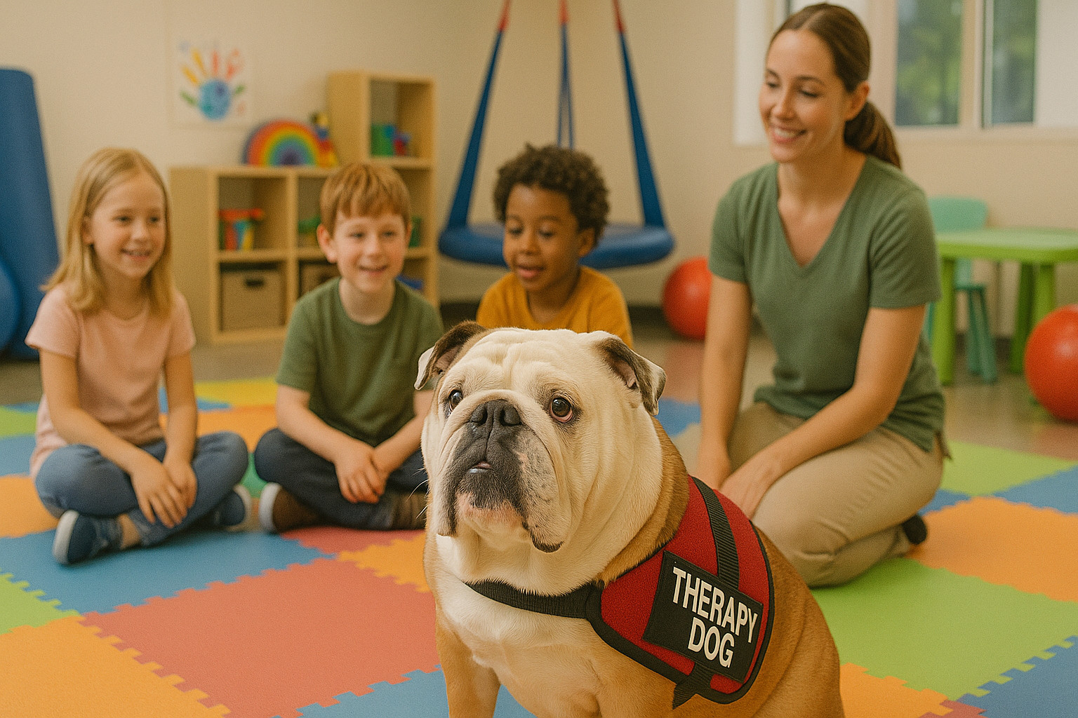 Bulldog as a Therapy Dog