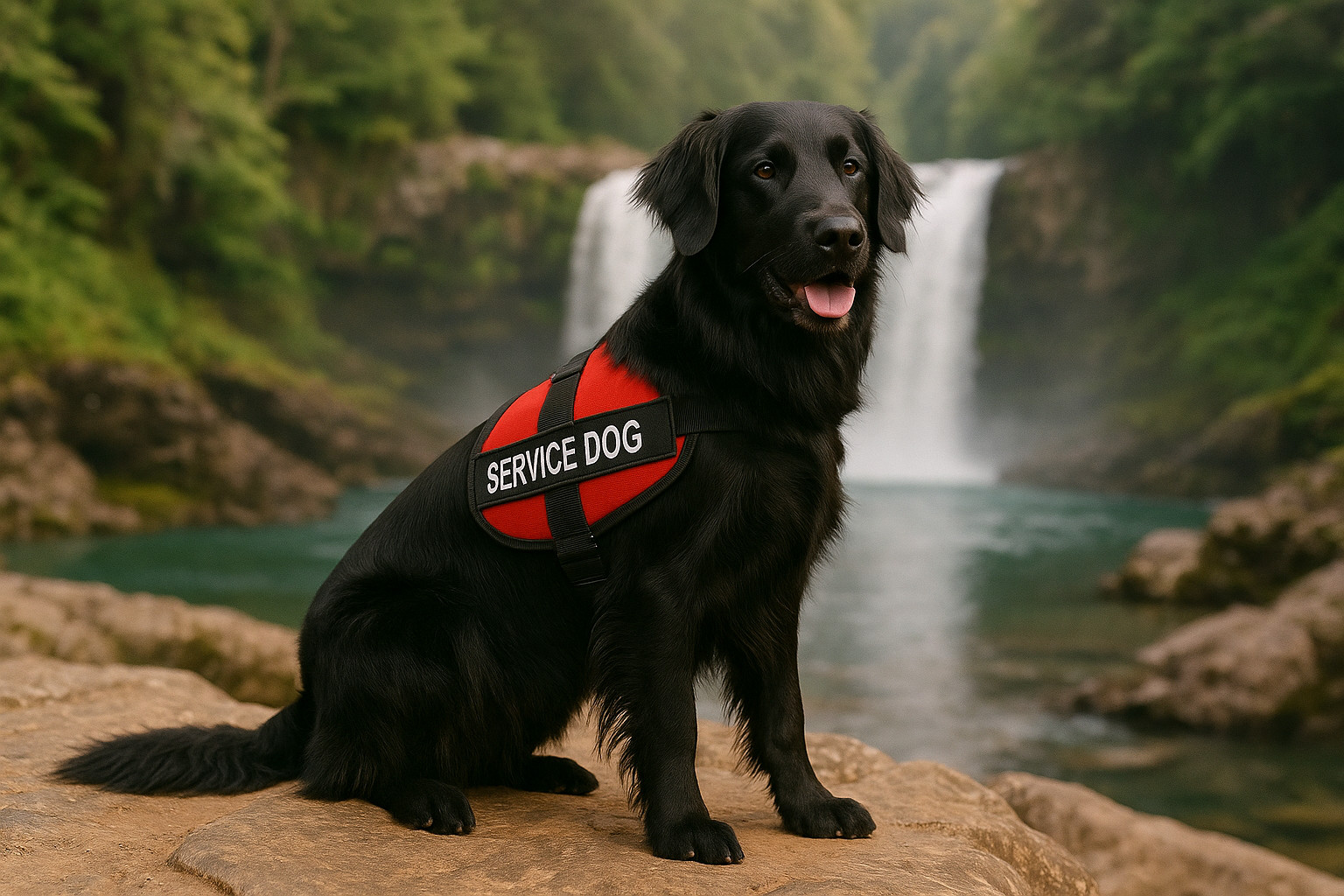 Flat Coated Retriever as a Service Dog