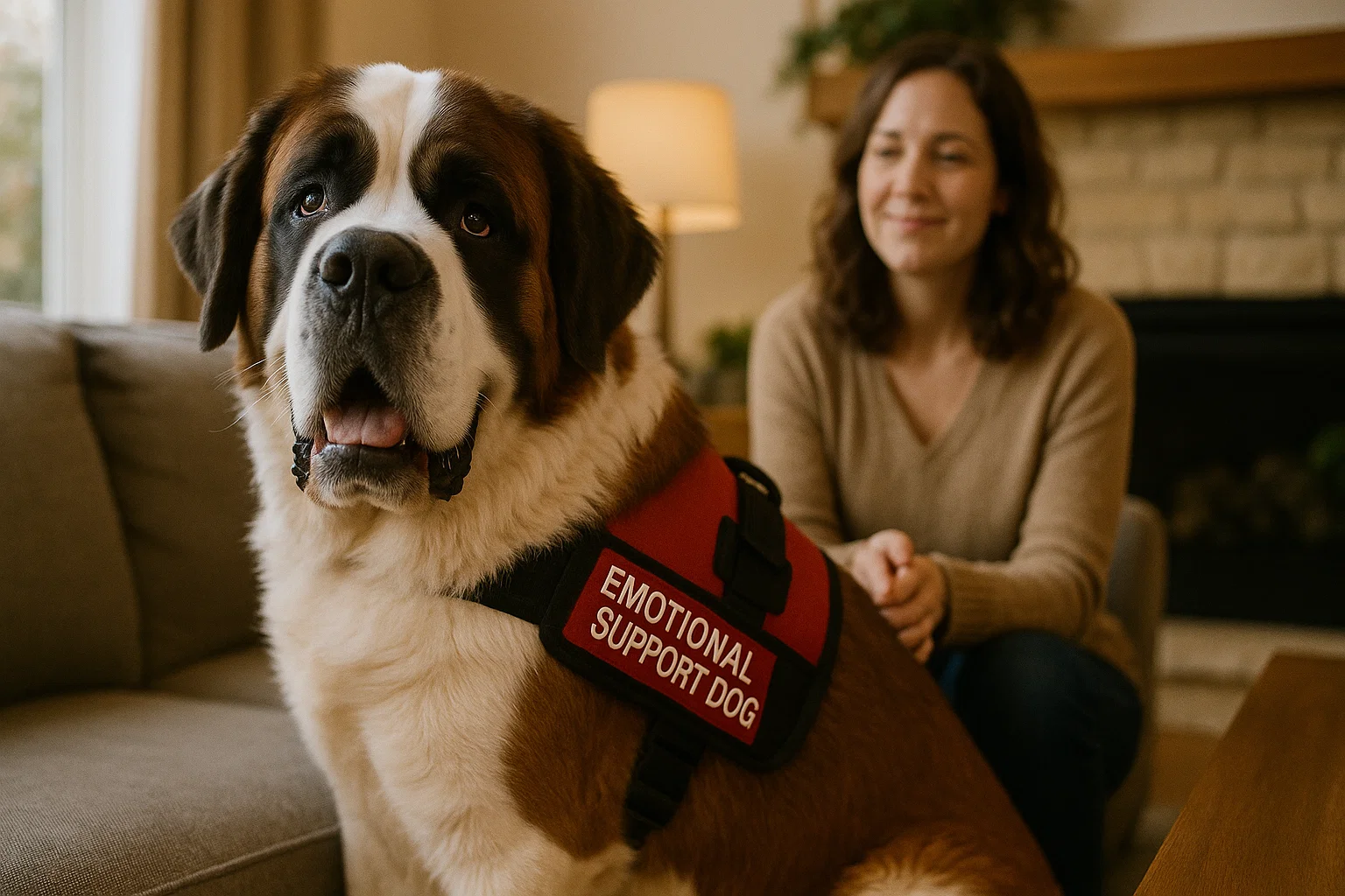 Saint Bernard as an Emotional Support Dog